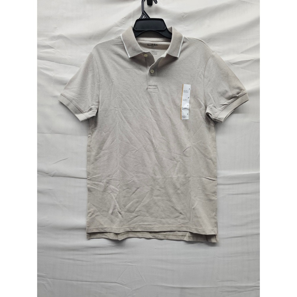 Goodfellow & Co Mens Polo Shirt Khaki Cotton Blend Casual Size Small